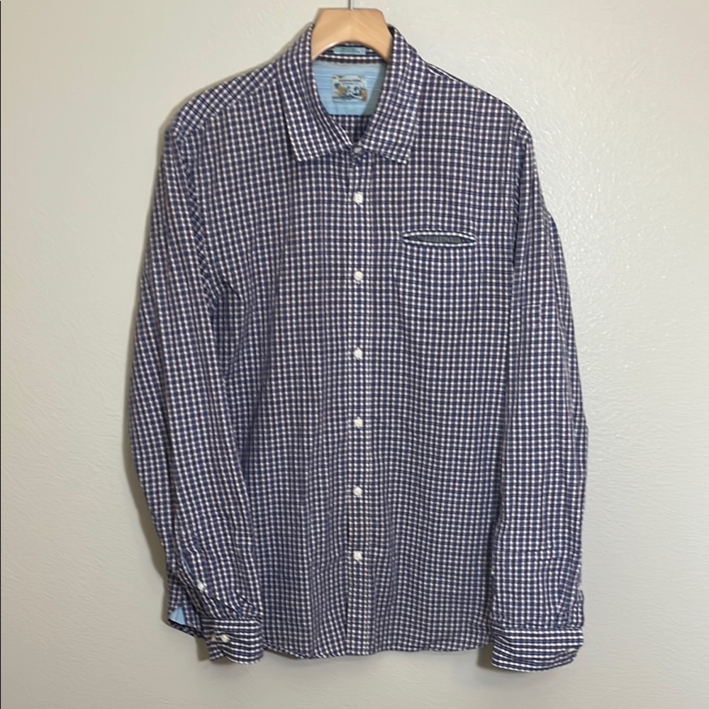 Scotch & Soda Blue Checkered Button Down Business Casual Cotton Shirt